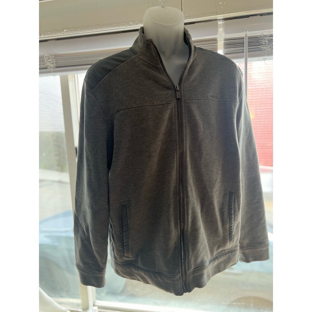 Calvin Klein Grey Full-Zip Jacket – Men’s Size L, Stylish, Comfortable Outerwear
